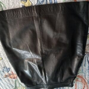 Women's Black Leather Jacket Size 38